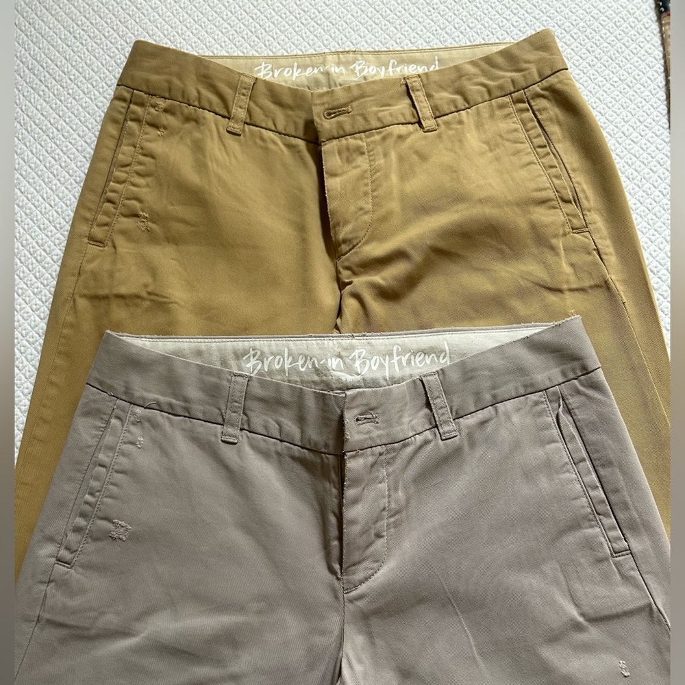 J crew Broken in Boyfriend Chino Pants Size 4 (2pr)